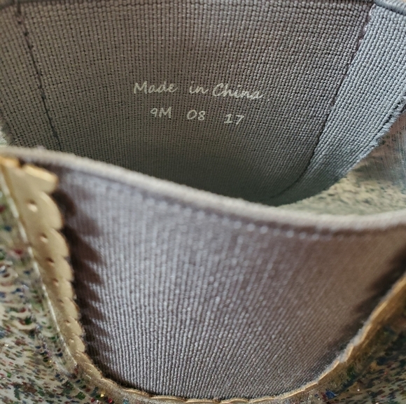 Jack Rogers - Women’s Sallie Rain Boot In Glitter And Gold Size 9 - Picture 8 of 10